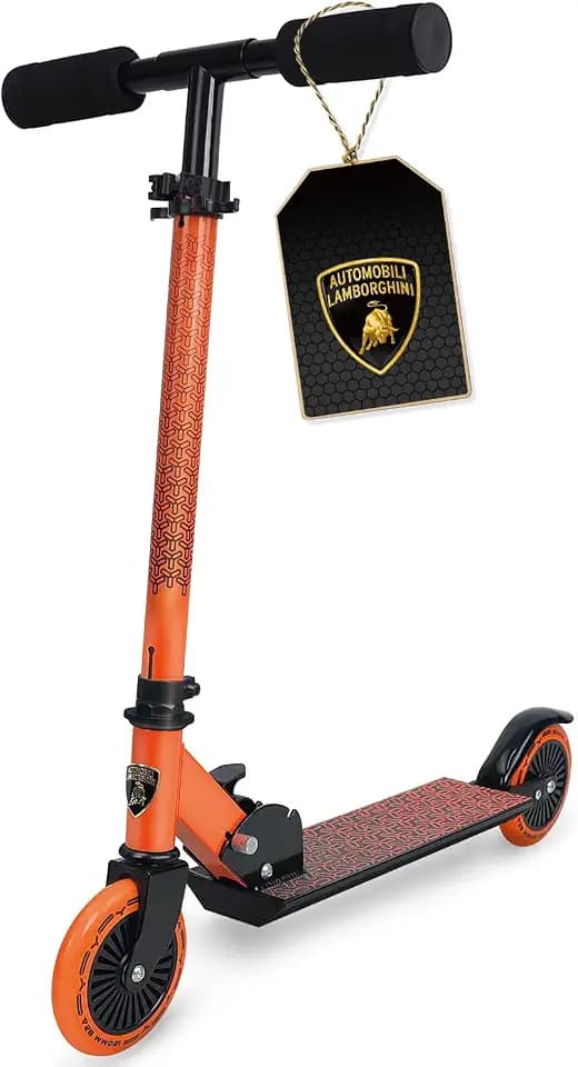 Lamborghini Roller Kinder 5+ Jahre, 2 Räder Scooter, Faltbar Tretroller, Höhenverstellbar, Leichtgewichtig, rutschfeste Trittfläche &Schaumstoffgriff, 120mm Rad, 50KG Max.
