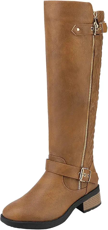 DREAM PAIRS Women's Knee High Boots Wide Calf Tall Boots
