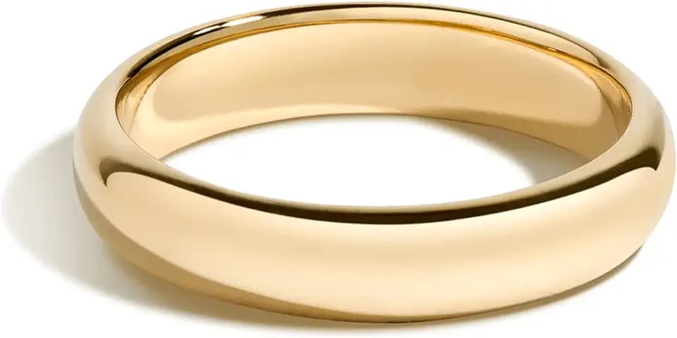 Sterling Silver Plain Dome Wedding Band for Men and Women, Made In USA - Custom Text Personalized Ring, 3mm to 8mm Width, Size 4-13