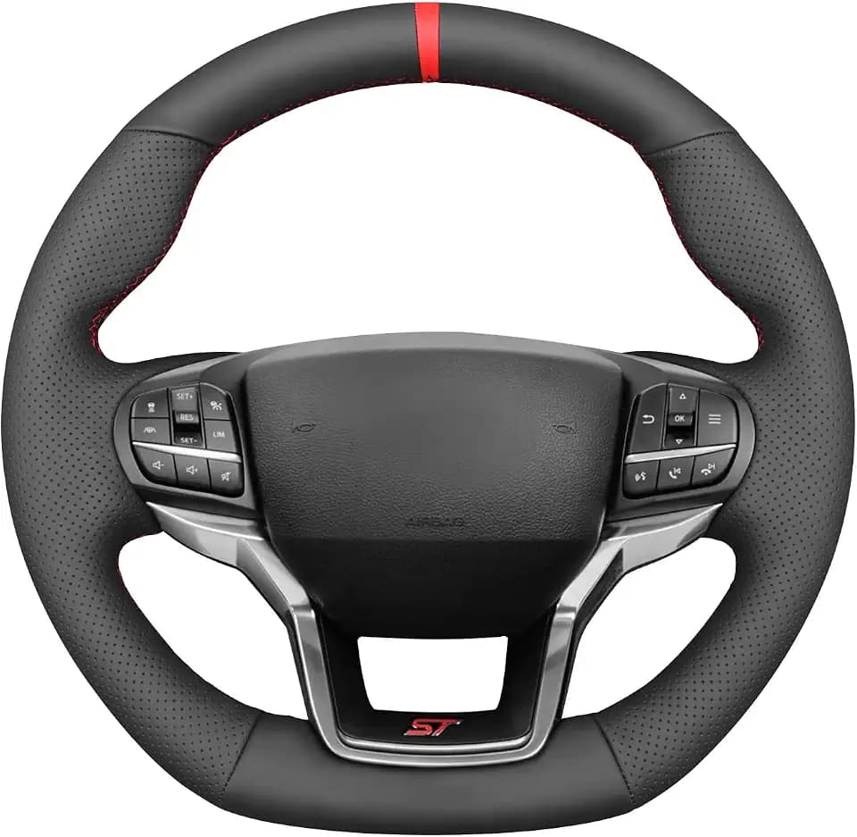 MEWANT Stitch On Custom Fit Steering Wheel Cover for Ford Explorer