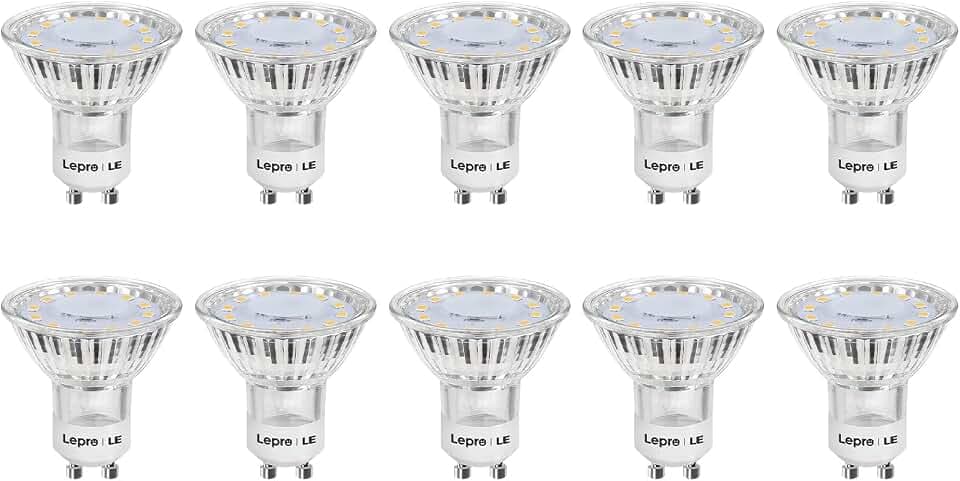 Lepro GU10 LED Warmweiss Lampen, 3W 250lm Nicht Dimmbar, 10 Stück | 2700K Warmweiß, 100° Abstrahlwinkel, Energiesparendes LED Leuchtmittel für Wohnzimmer, Küche, Schlafzimmer