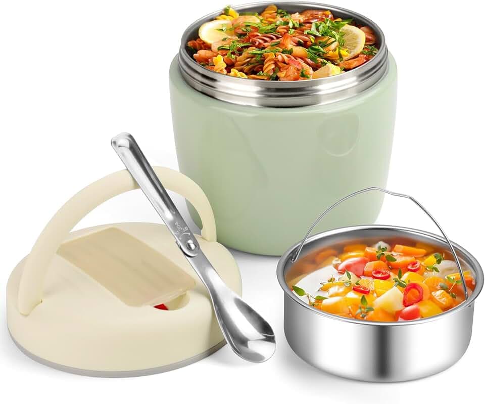 AiQInu Thermobehälter für Essen 1200ml, Warmhaltebehälter mit Vakuumisolation, Thermo Lunchbox, Thermobox SuppenKinder Erwachsene für die Aufbewahrung von Brei, Suppen, Eiscreme