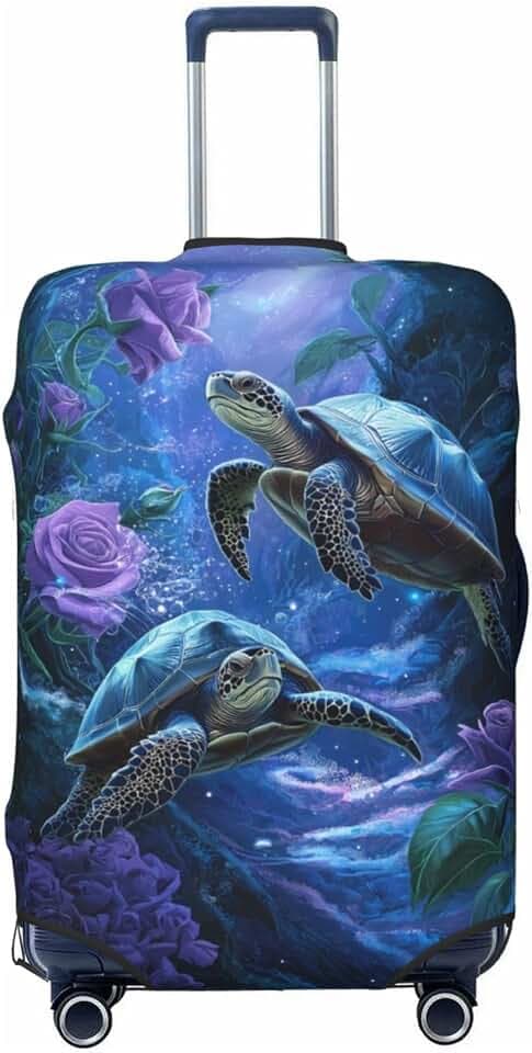 Sea Turtle Luggage Cover for Suitcase Elastic Non Scratch Travel Protector Travel Washable Suitcase Cover Fits 18-32 Inch Luggage