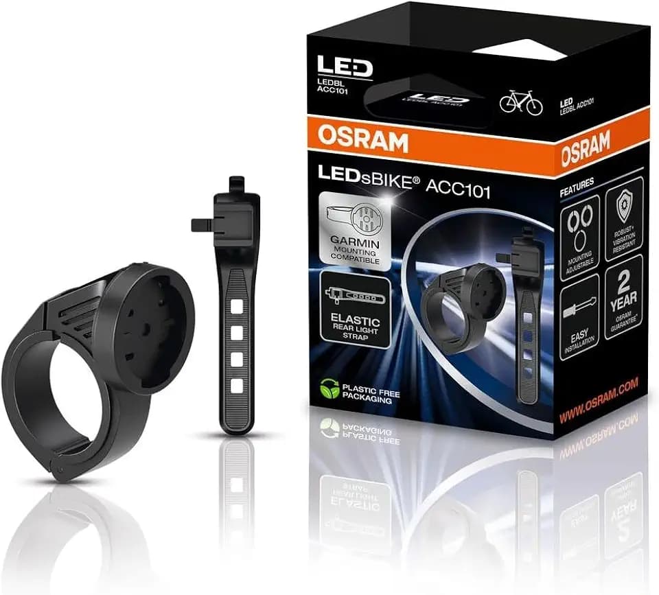 OSRAM LEDsBIKE ACC101, Montagehalterung für Vorder- und Rücklicht am Fahrrad, Garmin-kompatible Halterung