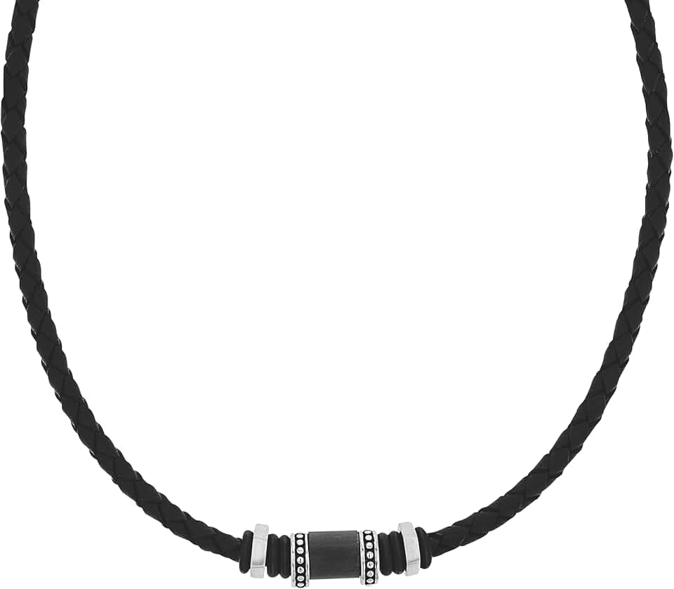 TOM TAILOR - Herren Halskette Edelstahl - Schwarz - Anhänger mit Metallelementen - TT-N0022