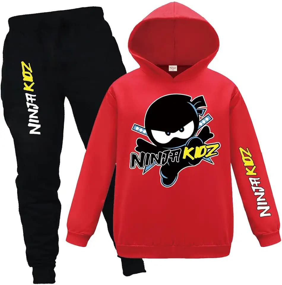 Ninja Kidz Merch Hoodies und Pants 2 Stück Trainingsanzüge für Kinder Ninja Kidz Bequeme Freizeitanzüge
