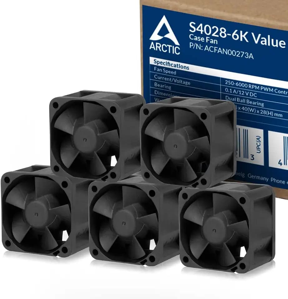 ARCTIC S4028-6K (5 Stück) - 40x40x28 mm Server Lüfter mit Doppelkugellager