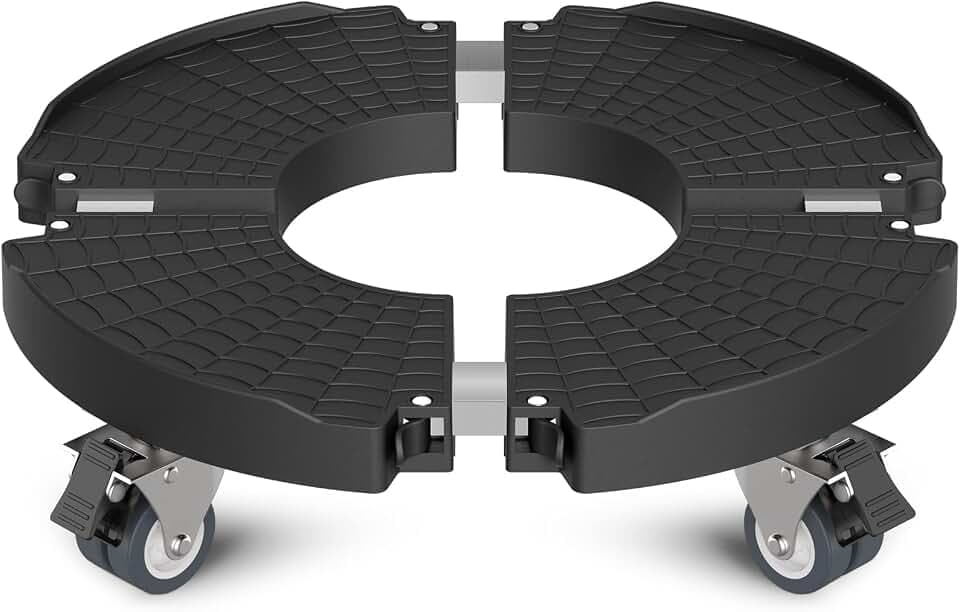 Goovilla Plant Stand with Wheels 440LBS Load,1Pack, Adjustable 15-22",Black