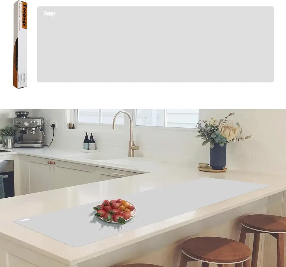 49.2" x 15.7" Large Silicone Mat for Kitchen Counter Protector, Cuttable