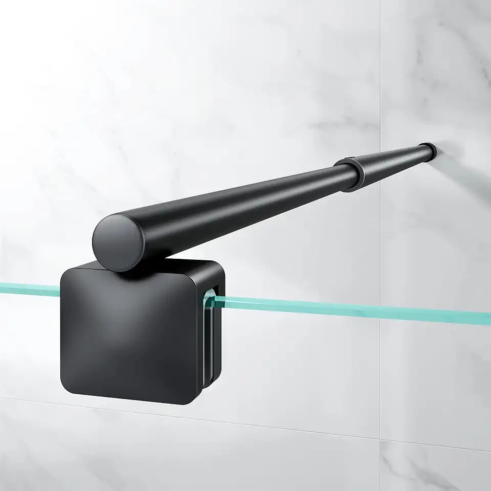 Duschstabilisator Edelstahl Teleskopstange 66,5-125,8 cm, Schwarz