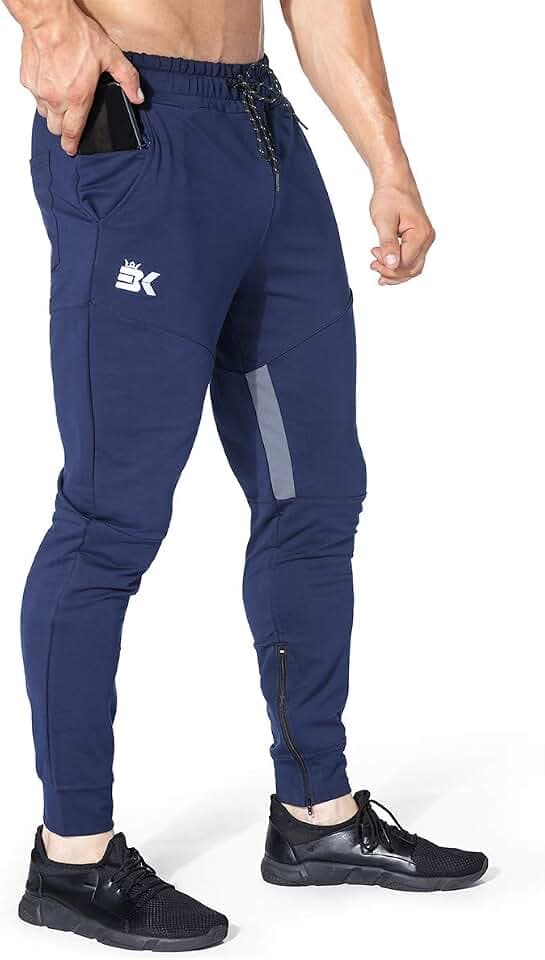 BROKIG Herren-Jogginghose mit Oberschenkel-Mesh-Material, schmale Passform, Trainingshose für Herren, mit Reißverschlusstaschen