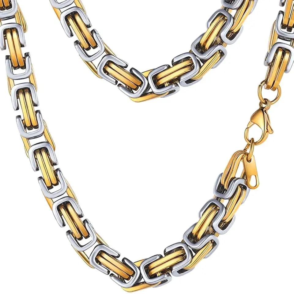 PROSTEEL Stainless Steel Byzantine Chain Necklace For Men Jewelry