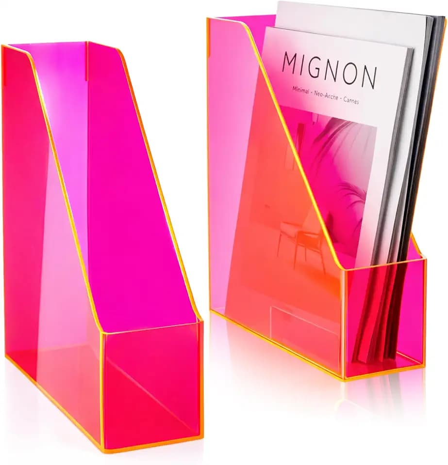 Engrowtic 2 Pcs Fluorescent Powder Regular Acrylic Magazine Holder