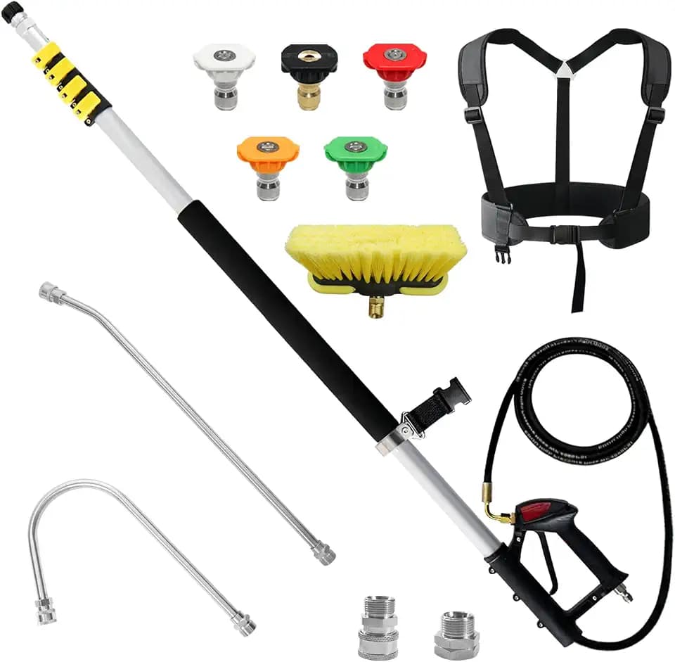 JANZ 24 FT Pressure Washer Telescoping Wand with 2 Extension Wands