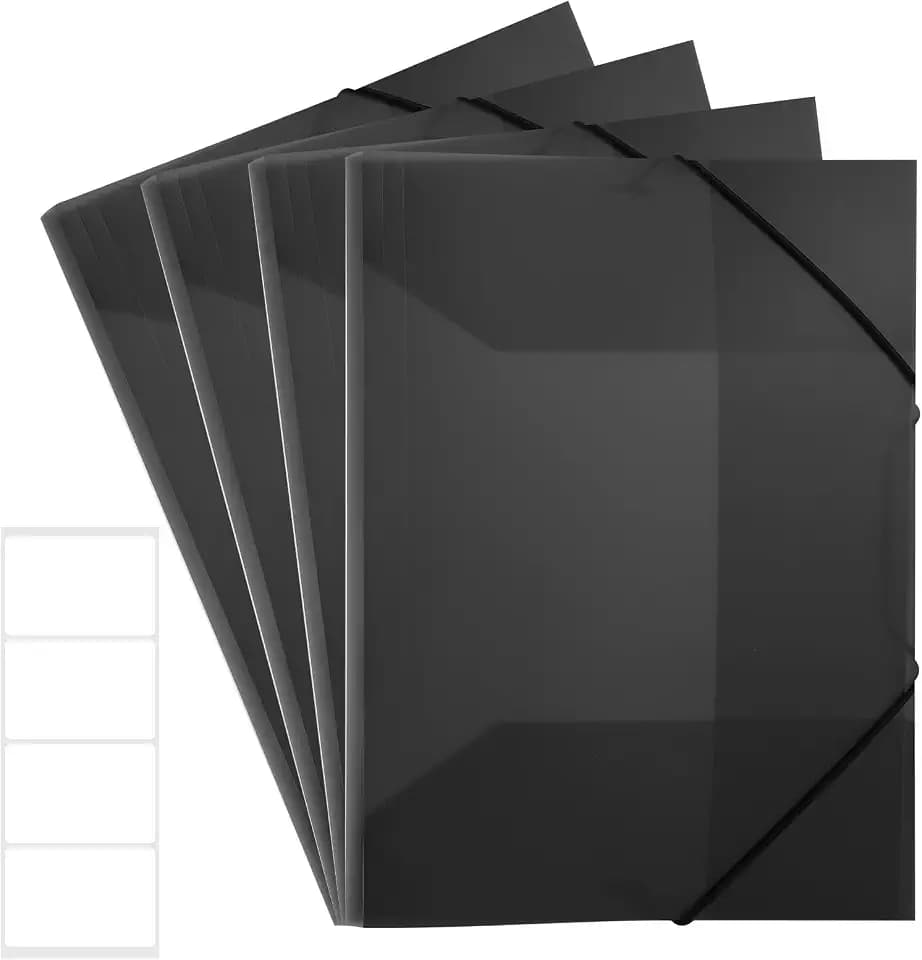 4 Sammelmappe A4, Postmappe aus Kunststoff Transluzent Dokumentenmappe
