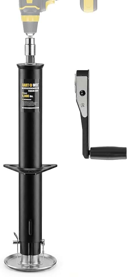 5000lbs A-Frame Trailer Jack,30" Lift 20-24V Cordless Drill Compatible with Adjustable Drop Leg for Utility, Yacht, and Camper Trailers
