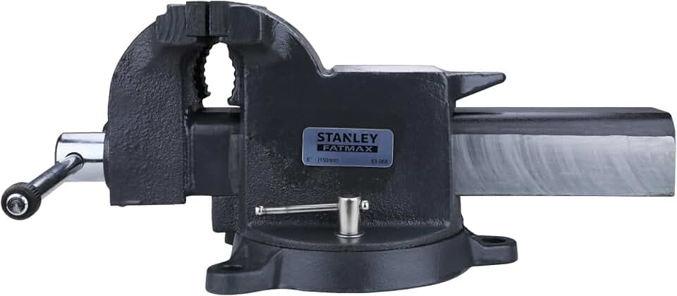 STANLEY Maxsteel Multi-Axis Vise for Workshop Equipment, Heavy Version, 105 mm Extension, 150 mm Span, 2200 kg Clamping Force, Grey, 1-83-068