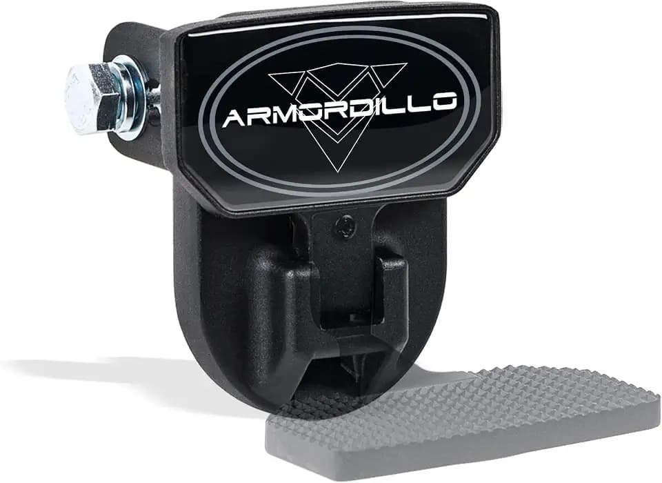 Armordillo FD Series 5" Foldable Rear Hitch Step|Compatible for Class 3 Trailer Hitch 2" Receiver|Hitch Step Bar|Folding Fold-Up Rear Step|8724545|Matte Black|Steel|Universal