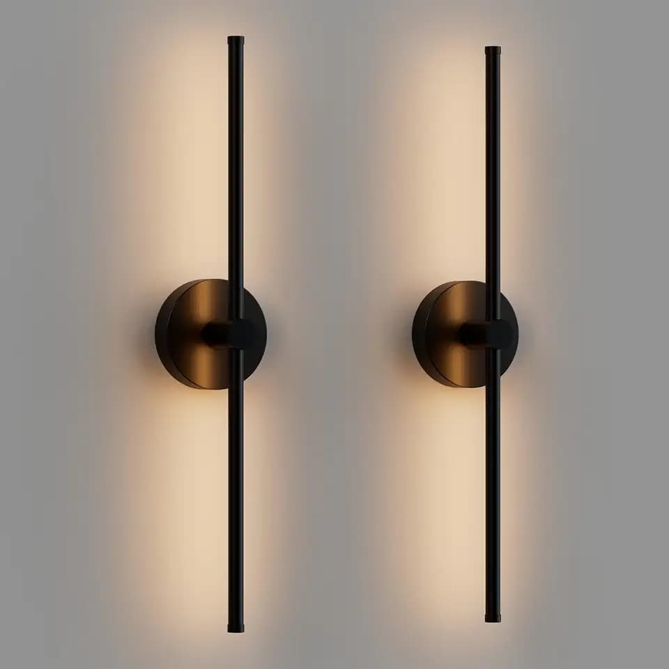 ZAGO 24 Inch LED Indoor Linear Wall Sconces Set of Two, 3CCT Switchable, Matte Black, Hardwired and Wall Mounted, Dimmable for Living Room, Hallway, Bedroom, 120-277V, 14W, 900LM, ETL Certified