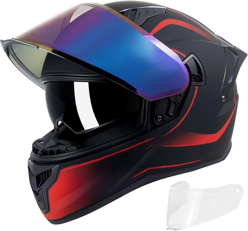 Full Face Motorcycle Helmets for Men Women, DOT Approved