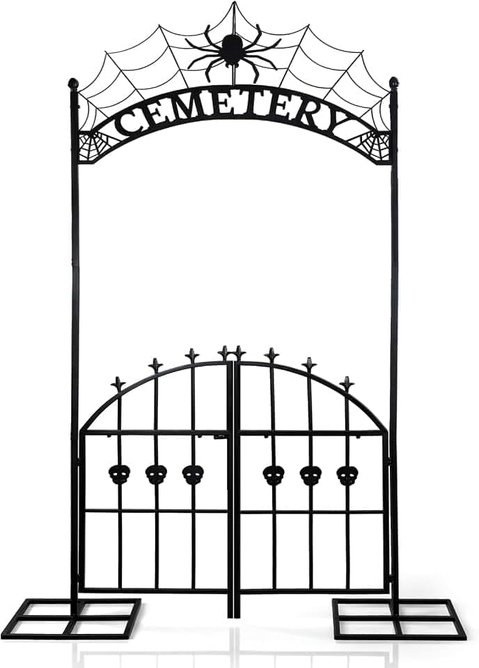 Chumia 8.76 ft Halloween Cemetery Archway Outdoor Entrance Graveyard Decor