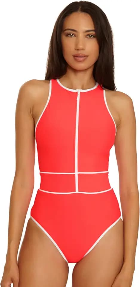 BECCA Sport Mode Shannon High Neck Zip One-Piece