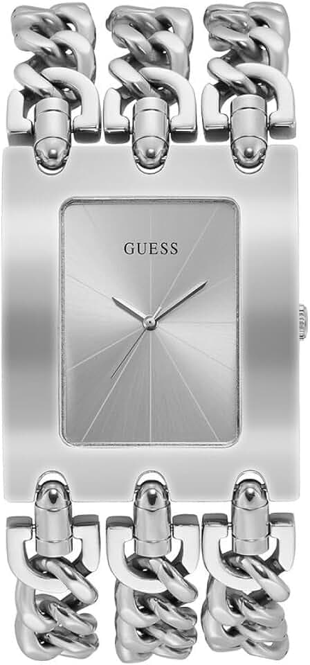 Guess Damen Analog Uhr Heavy Metal mit Edelstahl Armband