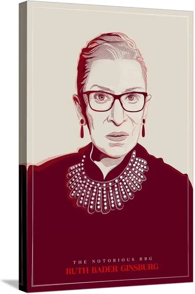 ART.COM Stretched Canvas Print Ruth Bader Ginsburg - The Notorious RBG (Red), 16" x 24"