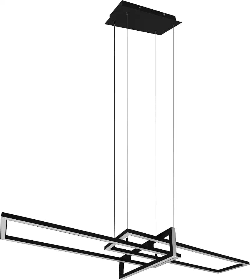 Trio Leuchten LED Pendelleuchte Salinas 320310332, Metall Schwarz matt, inkl. 34 Watt LED, Switch Dimmer