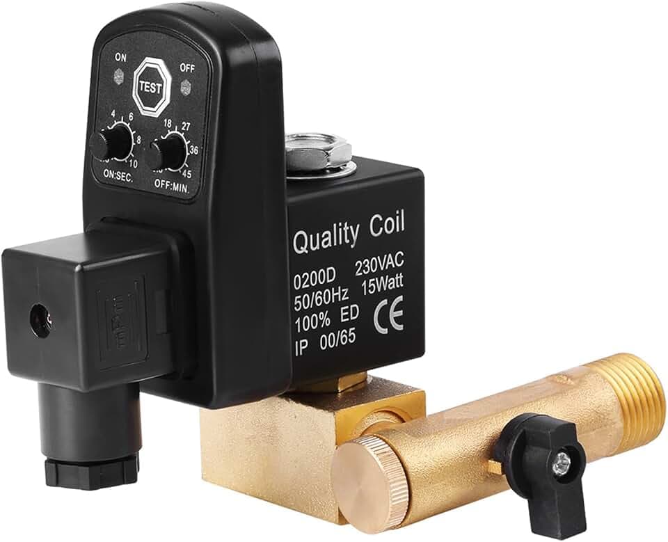 G1/2" Automatic Drain Valve, AC230V Electronic Timed Air Compressed Drain Valve(230V)