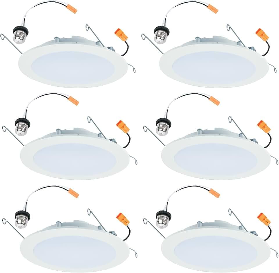 HALO HLBT 6 inch LED Recessed Light Slim Trim Retrofit 5CCT 765lm 6PK