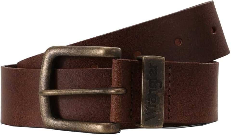 WRANGLER - Gürtel Herren - 100% Leder - Metal Loop - Braun