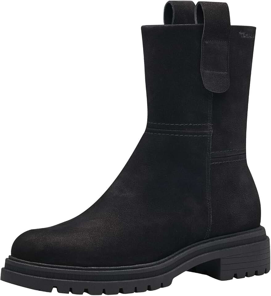 Tamaris Damen Warmfutter Stiefel Leder bequem; BLACK, EU 38