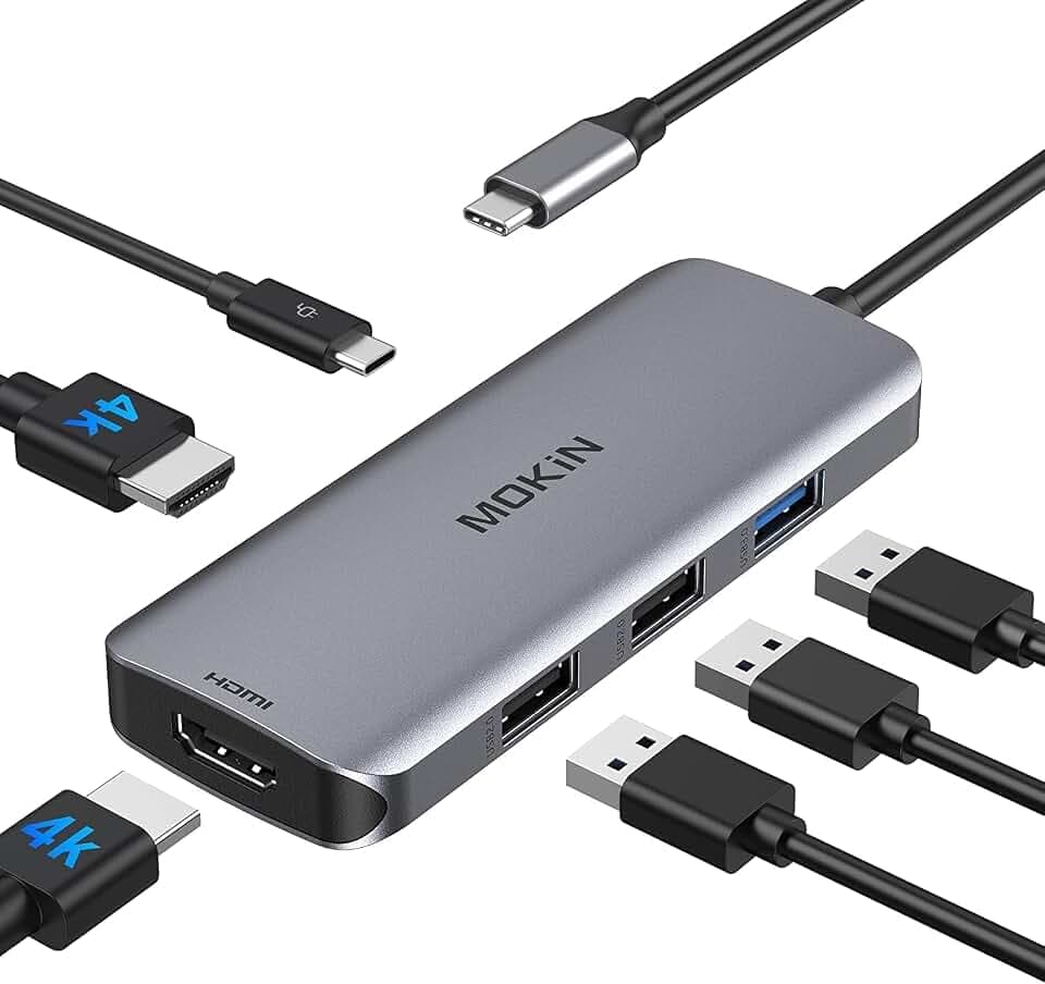 MOKiN Dockingstation Laptop 2 Monitore 6 en 1 USB C Hub Dual HDMI Adapter