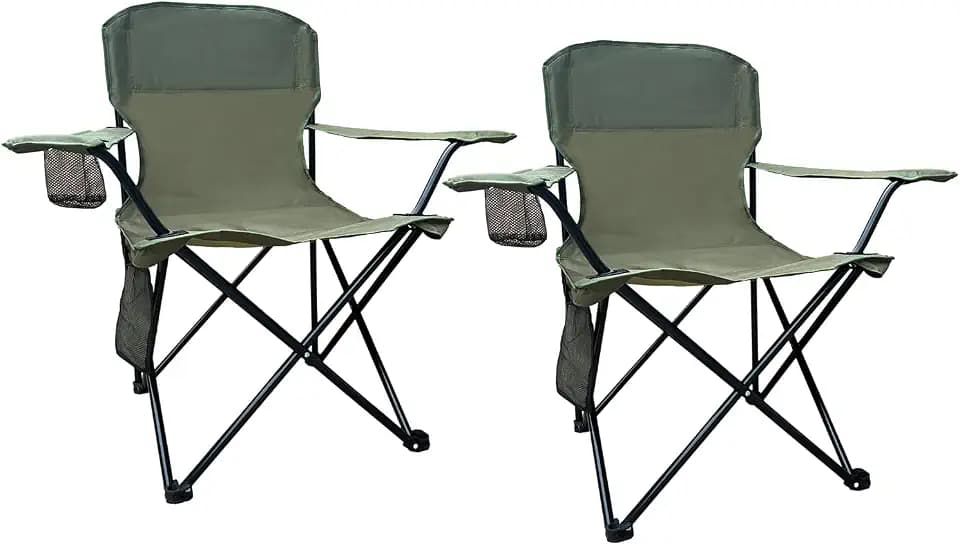 Outdoor Camping Chairs Lightweight Folding Outdoor Camp Chair, Green, 2 Pack