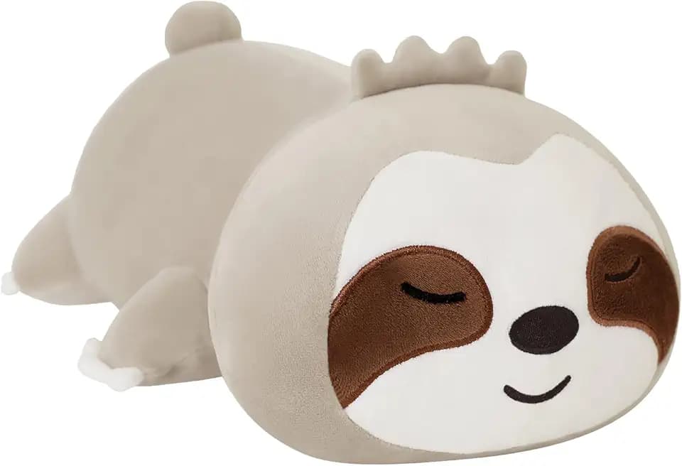 SQEQE Beschwertes Faultier-Plüsch für Angst - Süßes Plüschtier, Kissen, Spielzeug - Geschenk für Kinder und Erwachsene - Braun, 35 cm, 0,7 kg