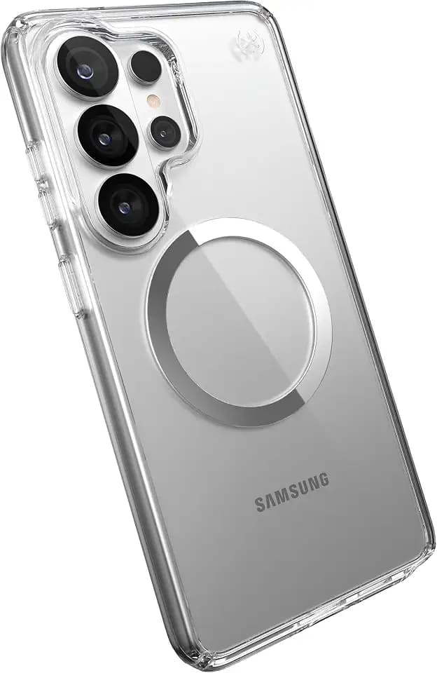 Speck Presidio Perfect-Clear + Magnet Case for Samsung Galaxy S26 Ultra | Clear, Anti-Yellowing Design, 13ft Drop Protection, Magnetic Accessory Compatible, Slim Protective Cover –| Clear
