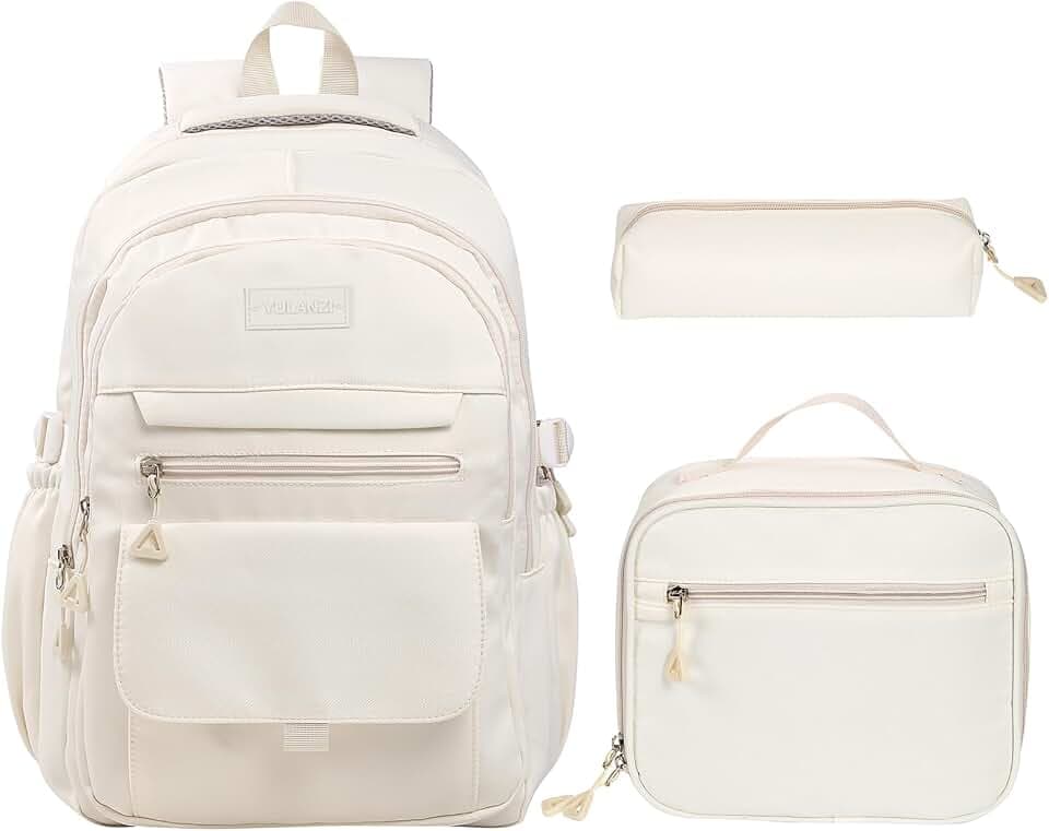 Phaoullzon Girls Backpack with Lunch Box Set for kids Boys School Bookbag