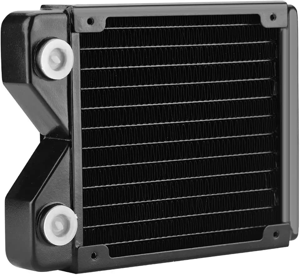 FOSA Copper Radiator, 120Mm PC Radiator Copper, 120mm Copper Radiator G1/4 Thread Water Cooling Radiator Heat Sink for Computer Water Cooling System, 120mm