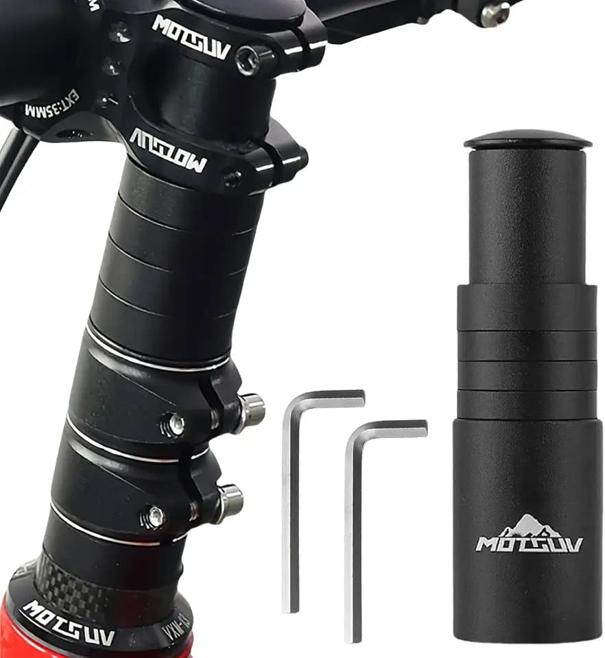 Lenkererhöhung Fahrrad, Fahrrad Vorbau Höhenadapter Lenkererhöhung, Mountainbike Lenker mit 2 Sechskantschlüsseln für 28,6 mm Gabel, Schwarz