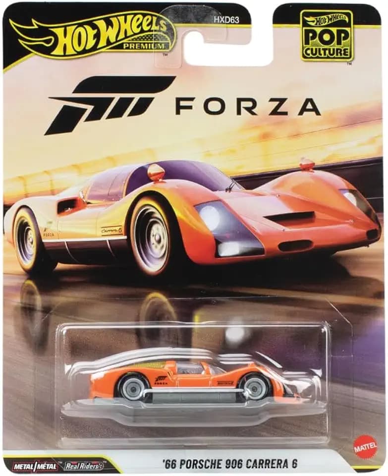 Hot Wheels Premium Pop Culture Forza '66 Porsche 906 Carrera 6, Die-Cast Metal Collectible Car