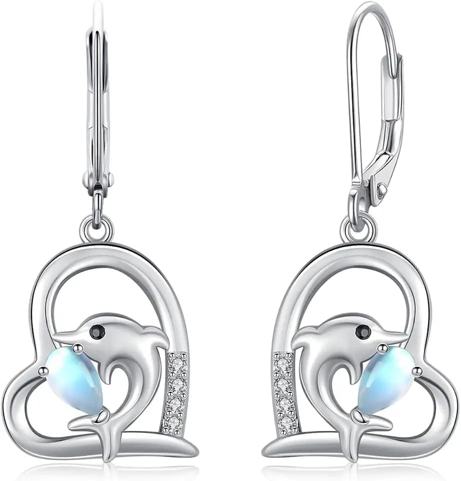 Eulen/Pferd/Waschbär/Fuchs/Katze Ohrringe 925 Sterling Silber Herz Hängend Roségold/Schwarz - Hypoallergener Schmuck Geschenk für Mädchen, Damen, Ehefrau, Frauen, Kinder