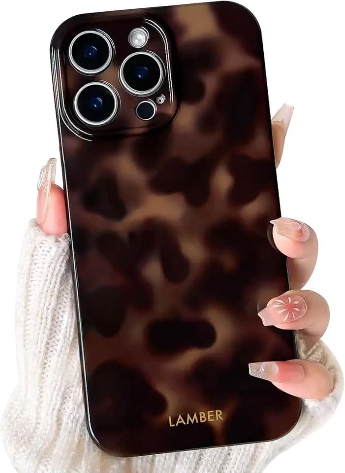 NITITOP für iPhone 13 Pro Max Hülle Süßes Leopard Muster, Braun
