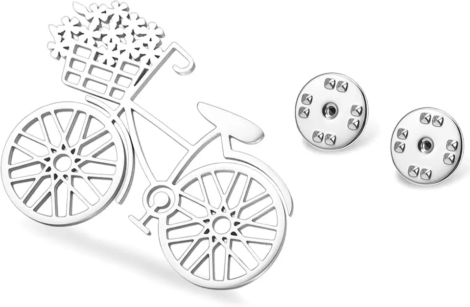 Bicycles Brooch Pin for Women Teen Stainless Steel Bike Lapel Pin Sports Lover Jewelry Accessory for Badge Cloth Backpack Hat Decor