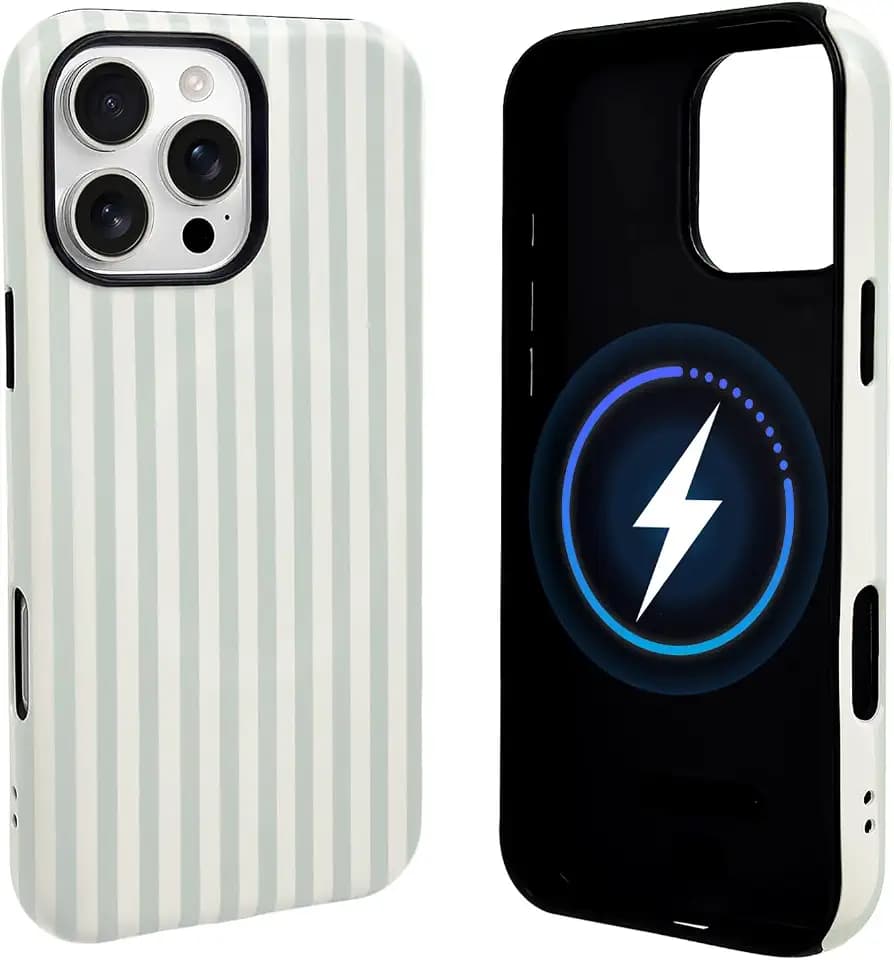 NITITOP for iPhone 16 Pro Max Case Magnetic Stripe - Green