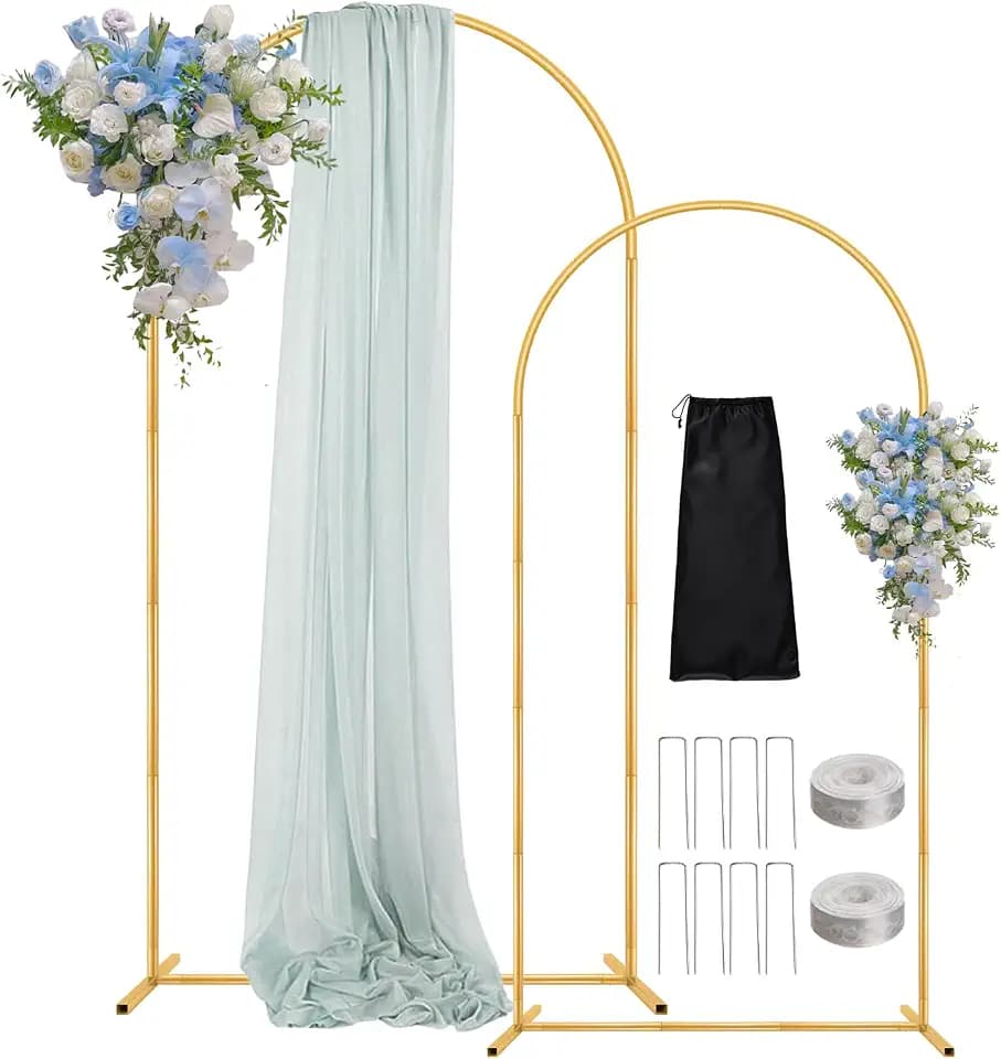 7.2FT 6FT Wedding Arch Backdrop Stand with Base Set of 2