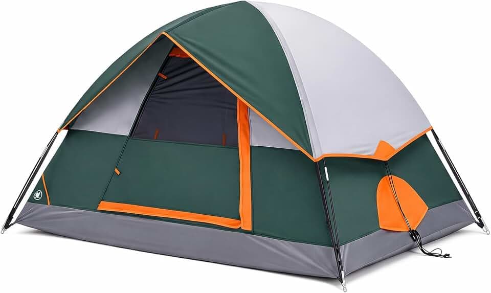 Simple Deluxe 2/4/6/8 Person Cabin Tents for Camping, Outdoor Tent 5-Minute Quick Setup with Mesh Doors, Windows, Waterproof & Sturdy Poles, Ideal for Family Camping, Hiking Outdoor Use