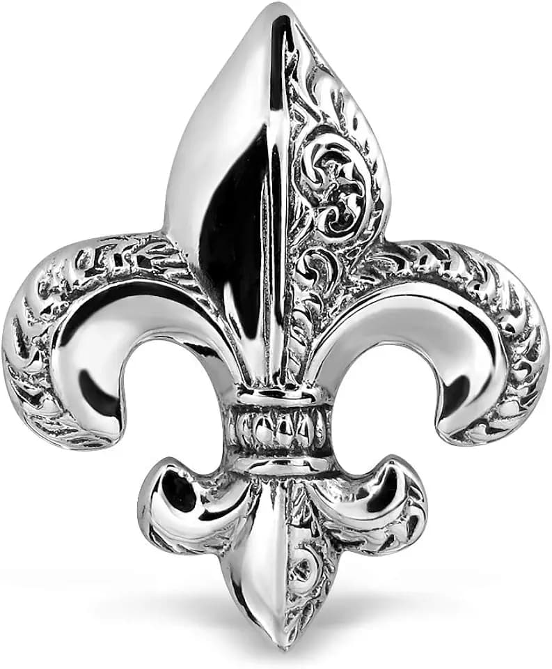 WithLoveSilver 925 Sterling Silver Fleur de lis Cross Brooch Pin