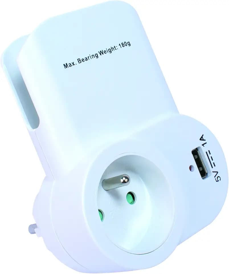 Tec Hit 250800 Ladestation mit USB Steckdose Steckdose 2p + T 16 A