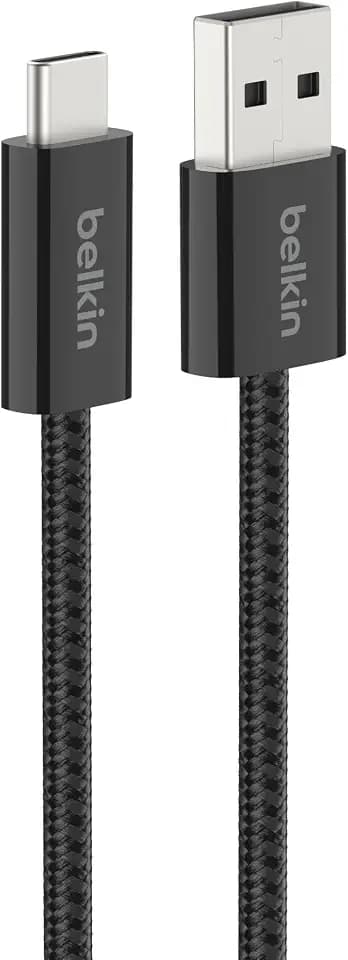 Belkin USB A to USB C 15W Braided Cable 3.3ft iPhone Charger Cord